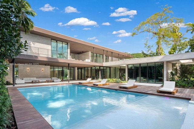 4040 Kiaora St, Miami, FL 33133 - swimming pool with an outdoor living space and a patio area