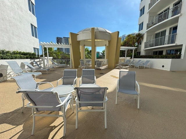 view of patio / terrace with a pergola