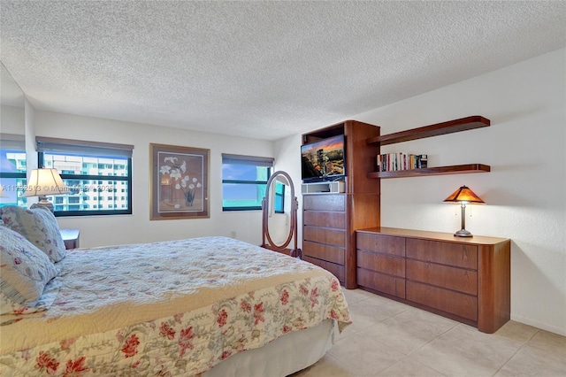 bedroom with a textured ceiling