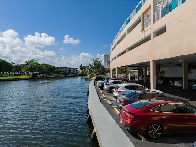 exterior space featuring a water view