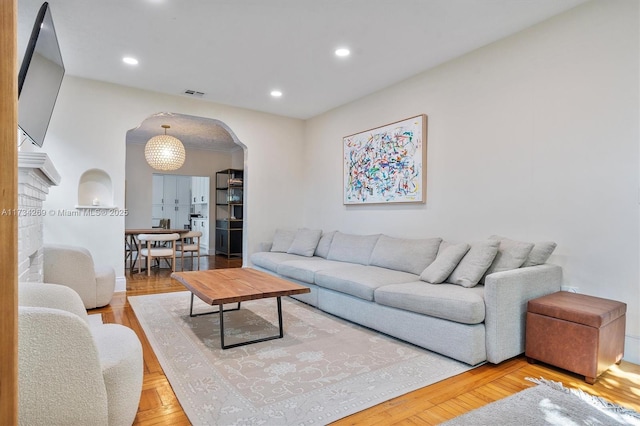 living room featuring hardwood / wood-style floors