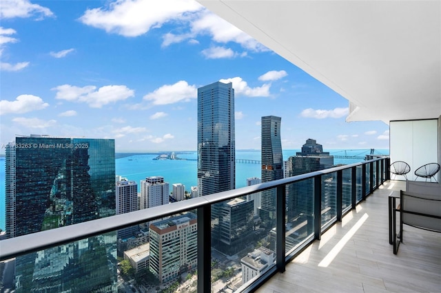 balcony with a water view