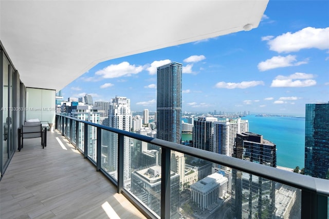 balcony with a water view