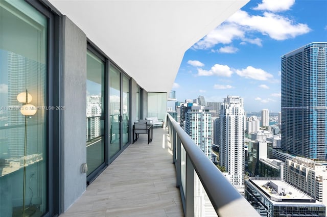 balcony featuring central air condition unit