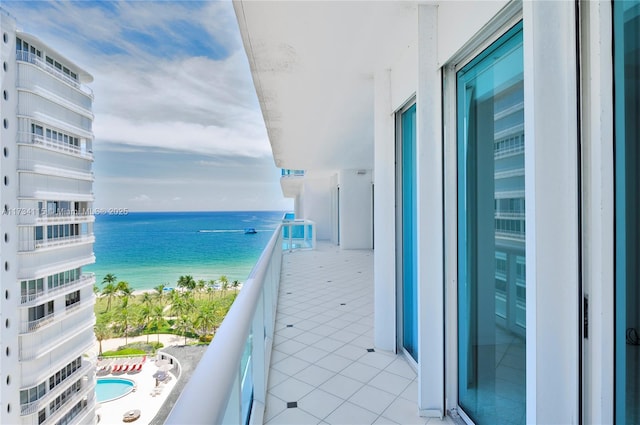 balcony with a water view