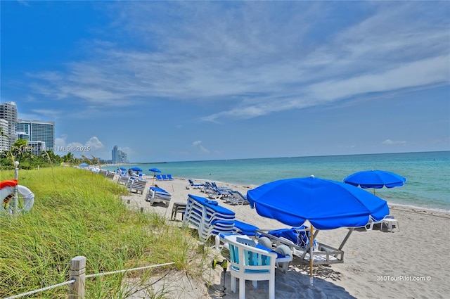 water view featuring a beach view