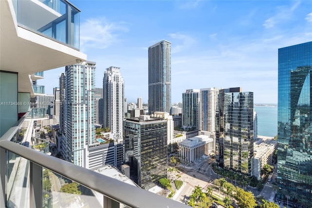 property's view of city with a water view