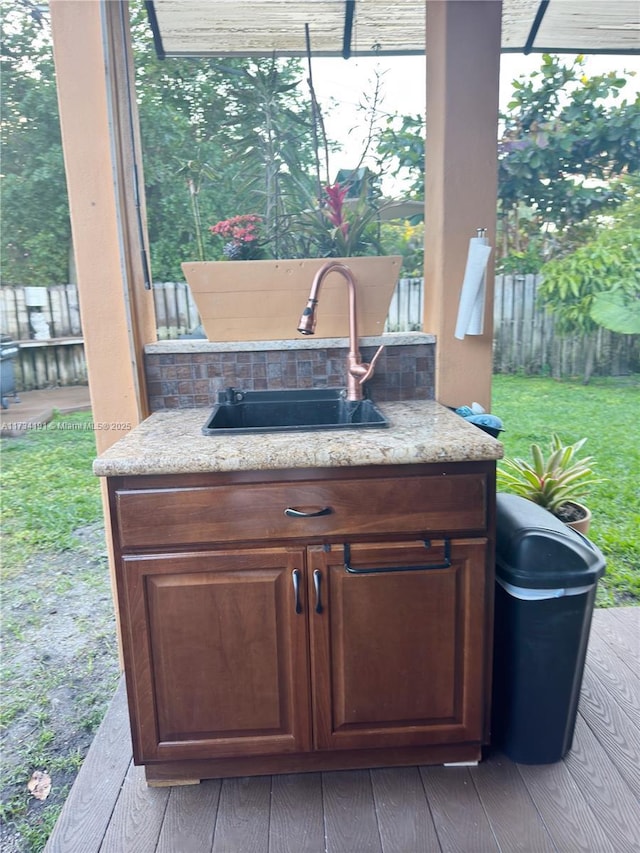 view of patio / terrace with sink