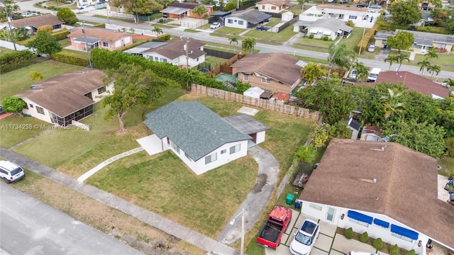 aerial view with a residential view