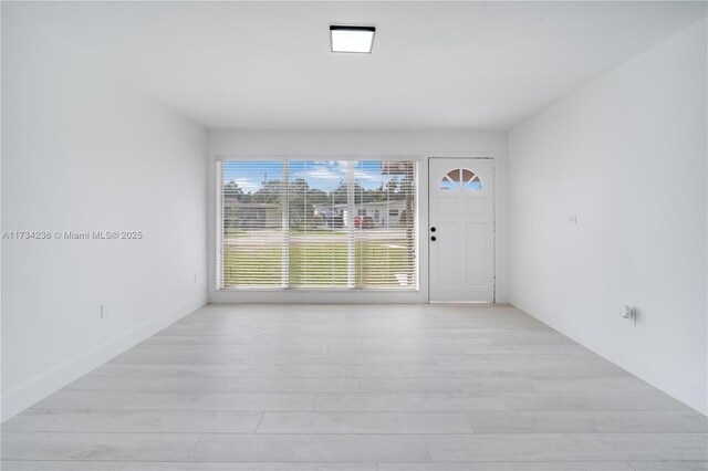 foyer with light hardwood / wood-style flooring