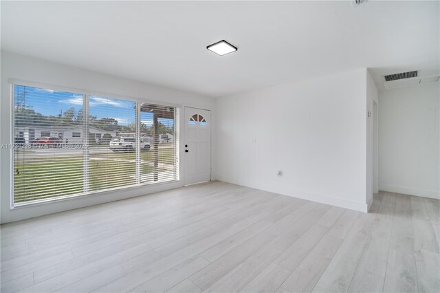 empty room featuring plenty of natural light and light wood-type flooring