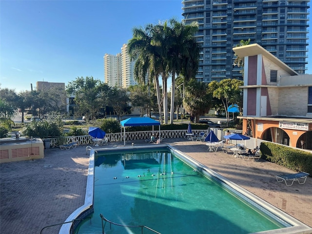 view of pool with a patio