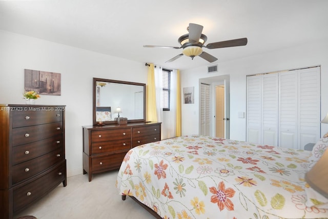 bedroom featuring ceiling fan