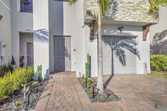 entrance to property with a garage