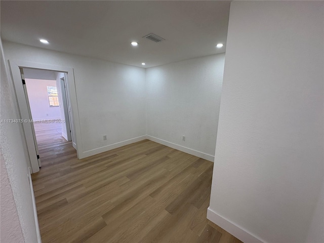 empty room featuring light wood-type flooring