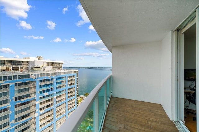 balcony with a water view