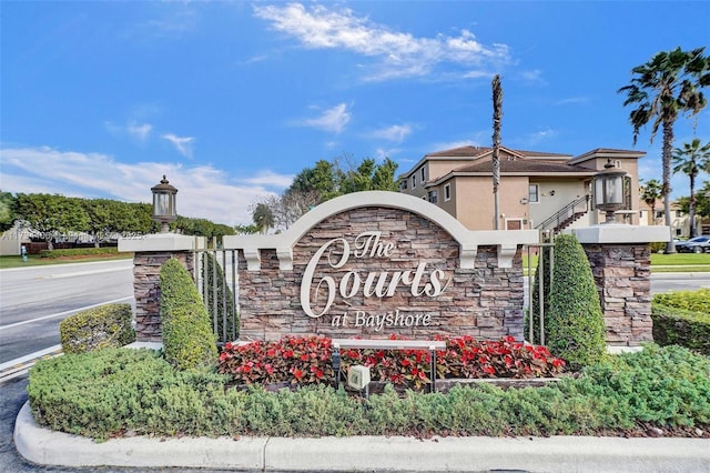 view of community sign