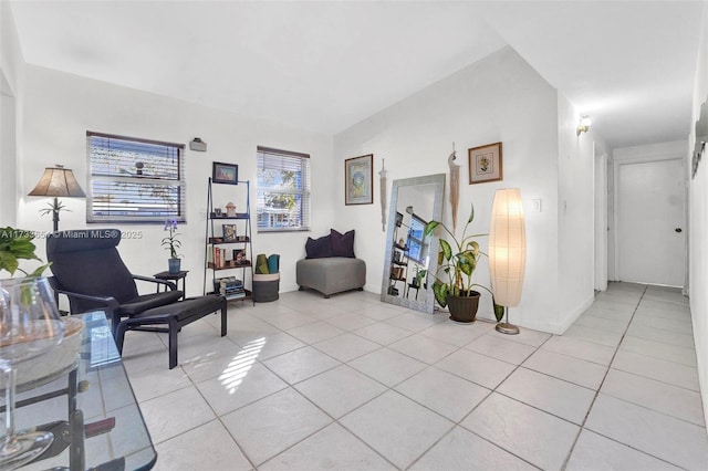 interior space with light tile patterned floors