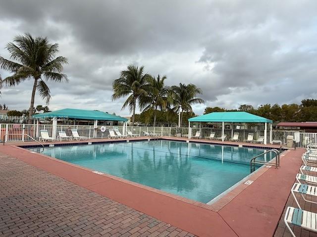 community pool with fence