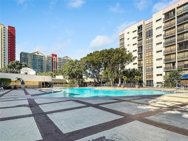 view of pool with a patio