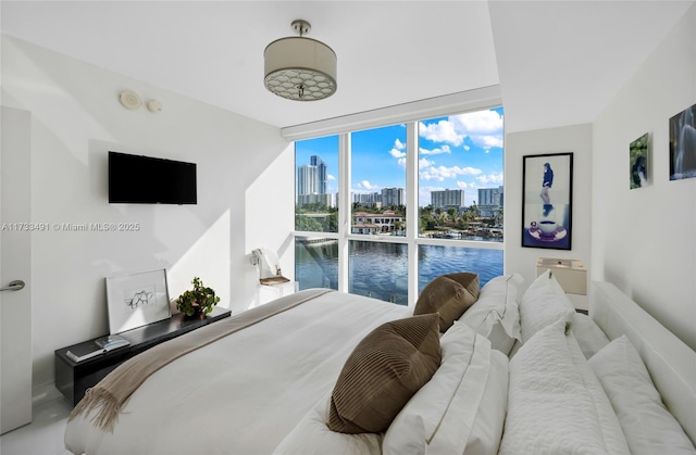 bedroom featuring floor to ceiling windows