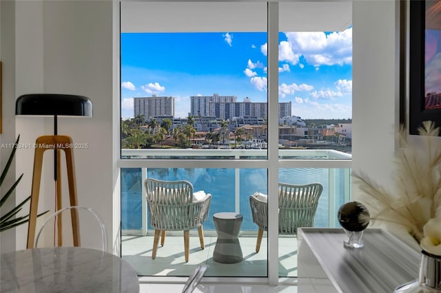 balcony with a water view