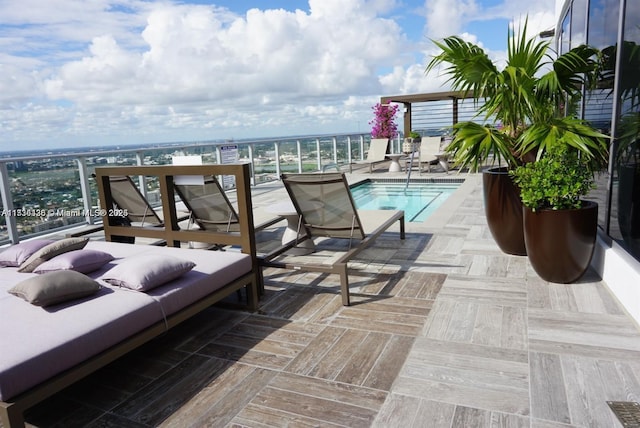 balcony with an outdoor hangout area