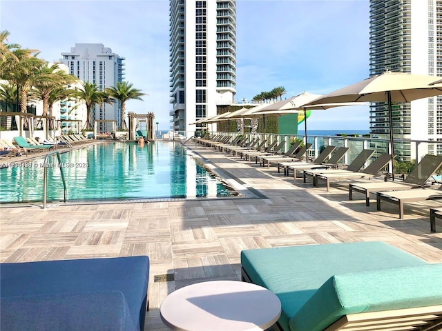 view of pool with a patio