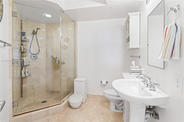 6365 Collins Ave Unit 1901, Miami Beach, FL 33141 - bathroom featuring a stall shower and tile patterned flooring