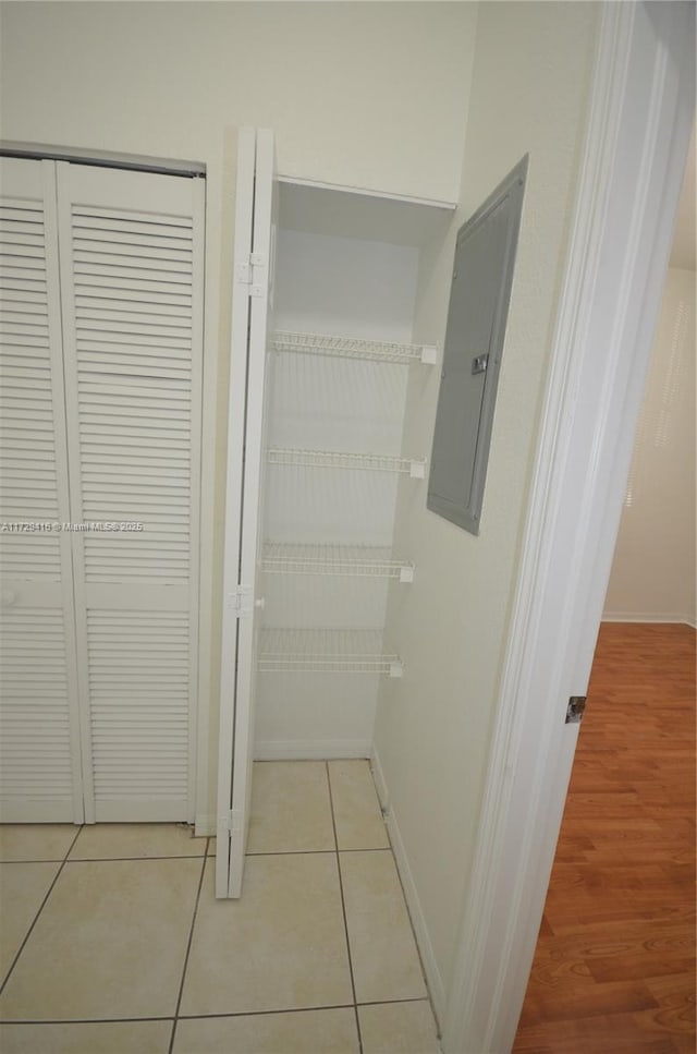 pantry with electric panel