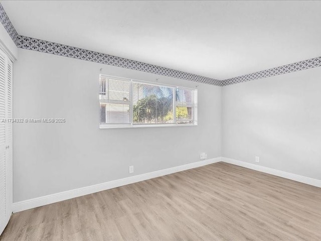 empty room featuring light wood-type flooring