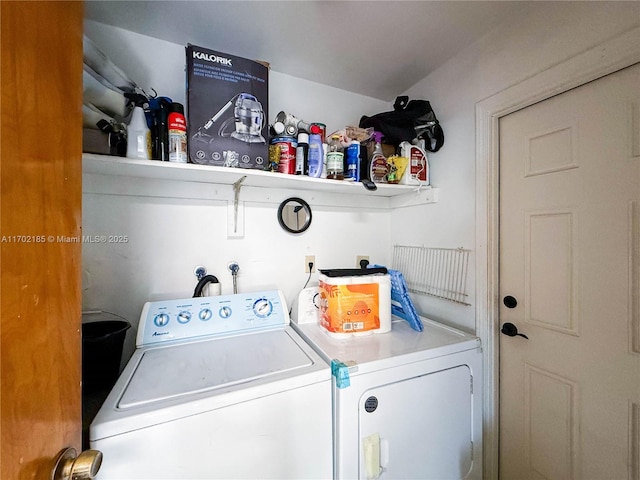 laundry room featuring washer and dryer