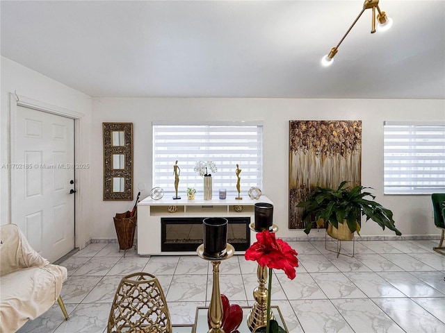 living room featuring a healthy amount of sunlight