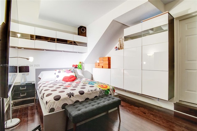 bedroom featuring dark wood-type flooring