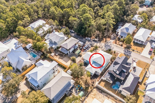 bird's eye view with a residential view