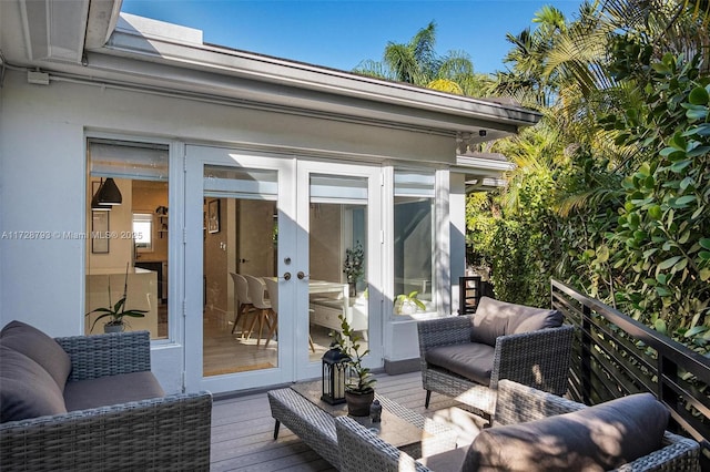 deck featuring french doors