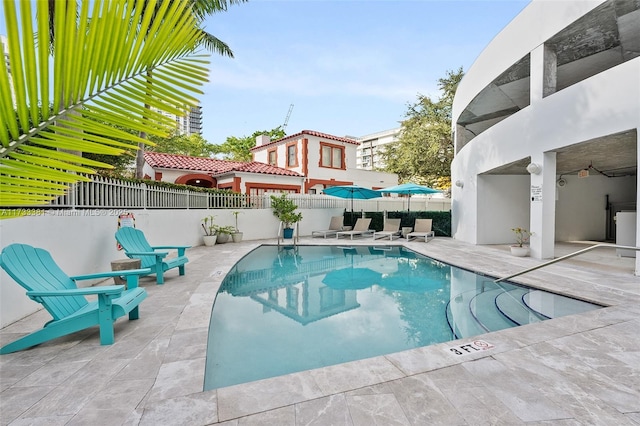 view of pool with a patio area