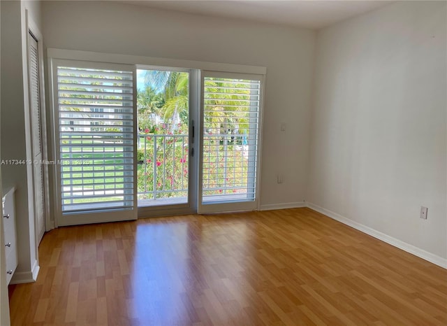 empty room featuring light hardwood / wood-style flooring