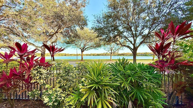 view of yard featuring a water view