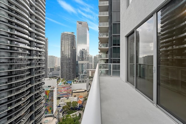 balcony featuring a city view
