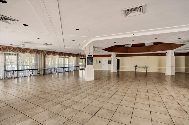 interior space with light tile patterned floors