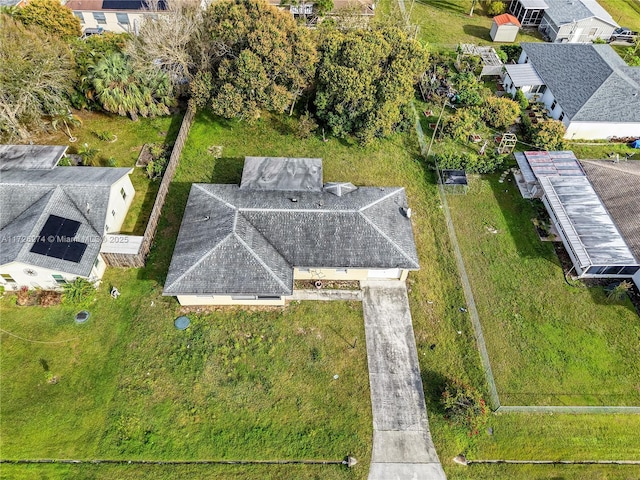 aerial view with a residential view