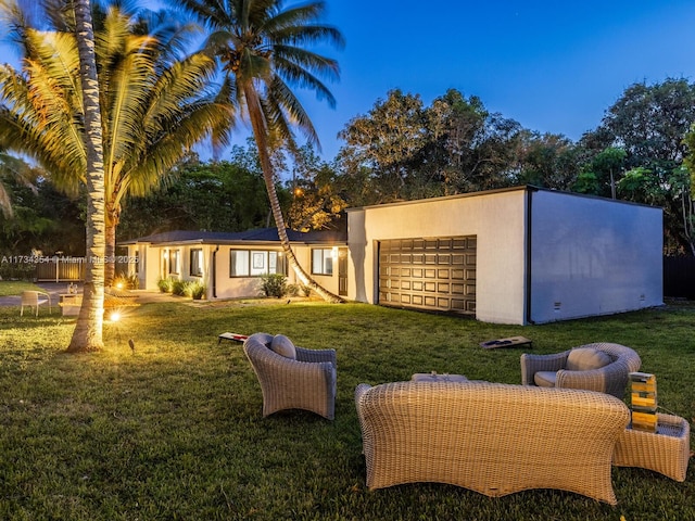 view of front of property with a front lawn