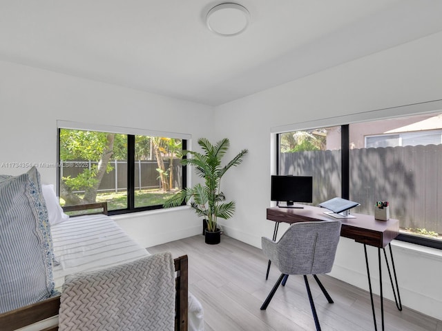 office area featuring light wood-type flooring