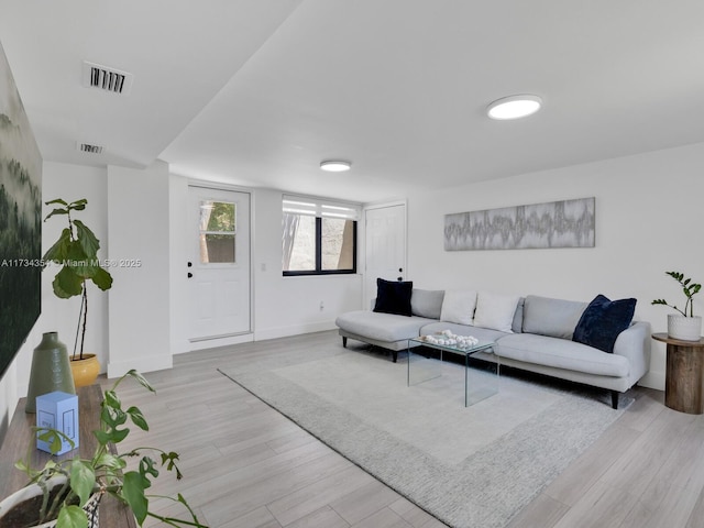 living room featuring light hardwood / wood-style floors