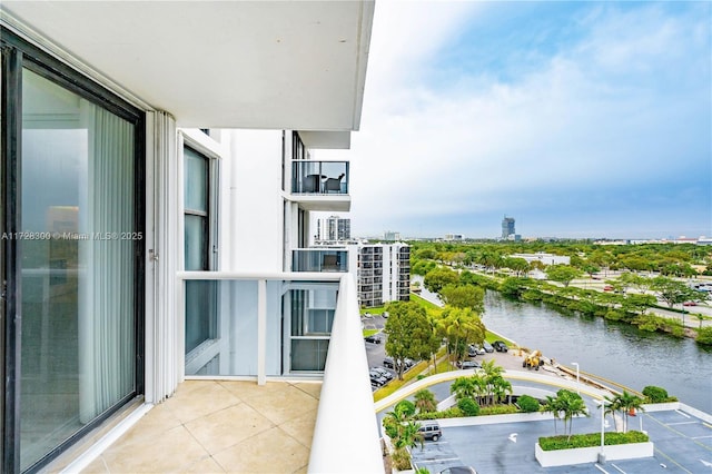 balcony with a water view