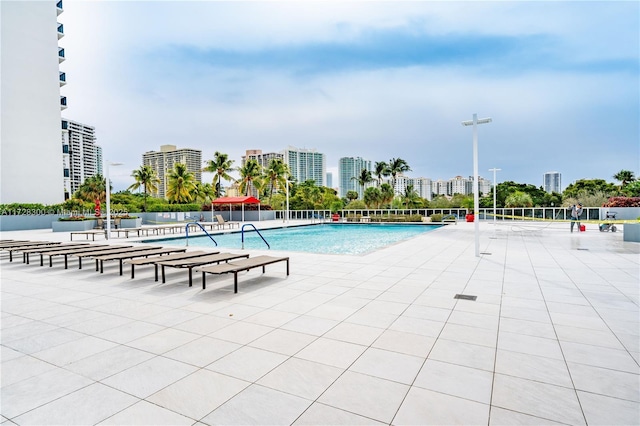 view of pool with a patio