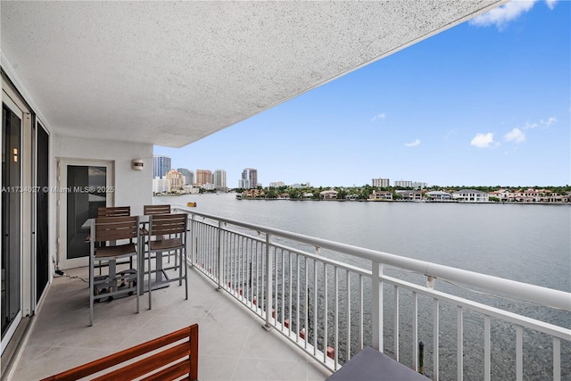 balcony with a water view