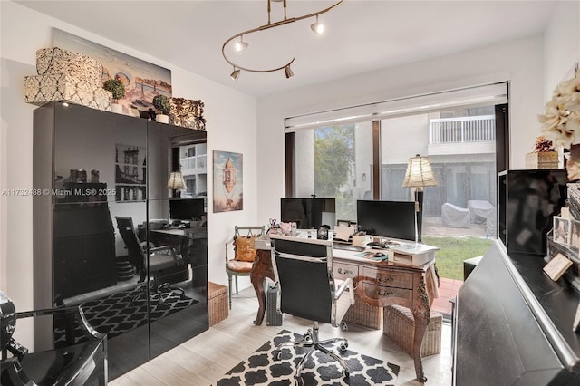 office featuring light hardwood / wood-style flooring