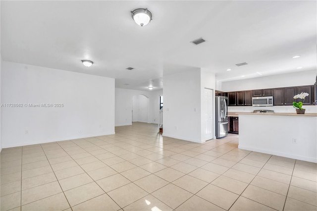 interior space featuring light tile patterned flooring